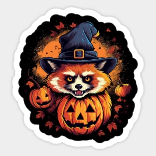 Red Panda Halloween Sticker